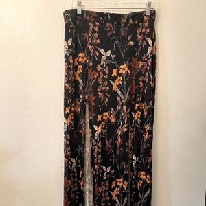 Charlotte Russe Floral MIDI Skirt | Thigh Slit Skirt | Large | Used